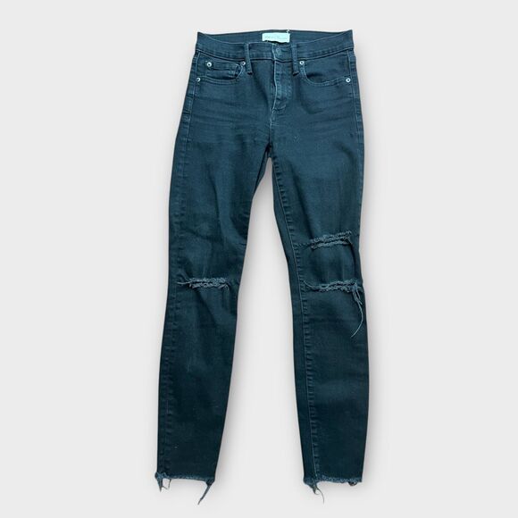 Gap Jeans Womens 27 R Black True Skinny 1969 Cotton Denim Distressed Grunge - Picture 1 of 7